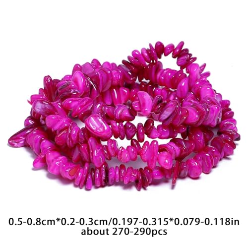 Chip Shells, 260pcs 5-8mm Irregular Beads with Holes, Rose Red Shell & Ruby Chip Beads for Jewelry Making - color: Rose Red