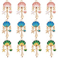 SUNNYCLUE 1 Box 12Pcs Sea Shell Charms Enamel Seashell Charm Summer Ocean Chandelier Linking Charm Starfish Conch Metal Charms for Jewelry Making Charm Earring Necklace Bracelet Supplies Adult Women - color: Ocean Enamel Chandelier Charms
