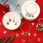 MARFOREVER 40Pcs/20 Pairs Christmas Charms, Christmas Gold Enamel Charms Pendants for Jewelry Making, Metal Alloy Xmas Charm Pendants for Bracelet Necklace Earrings Making Accessories - style: Christmas