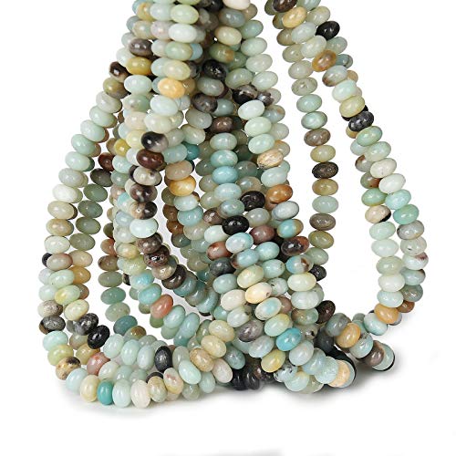 ICAI Beads 5x8mm Natural (Color Amazonite, 5x8) Beads Rondelle Spacer Loose Beads for Jewelry Making DIY Crafts Design 1 Strand 15" APPR - color: Color Amazonite, size: 5x8