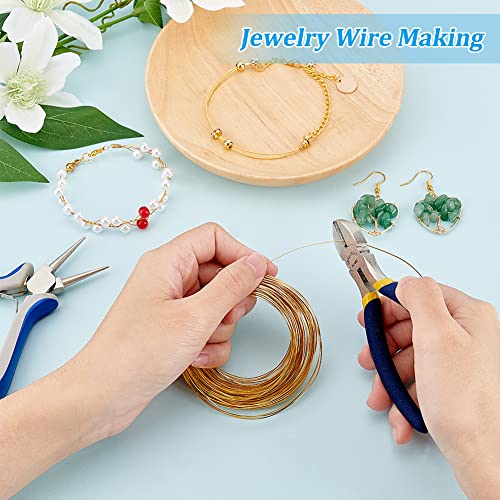 BENECREAT 26Gague 49.2 Feet Real 18K Gold Plated Square Brass Wire, Gold Soft Jewelry Wire for Necklace and Bracelet Making - color: Gold, size: 26 Gauge