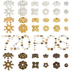 SUNNYCLUE 720Pcs Flower Bead Caps Spacer Beads Set Filigree Iron 6-Petal Floral Caps Tibetan Style Flower End Spacers for Jewelry Making Findings Necklaces Bracelets DIY Supplies - color: 720pcs Mixed Color