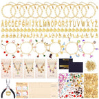 Wurosi 413 Pieces Gold Paperclip Charm Bracelet Making Kit, Including Paperclip Chain Bracelets, Charms, Jump Rings, Gift Bags, Pliers for Crafts Beginner Supplies Gift - color: 413 Pcs Gold Bracelet