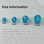 850pcs Acrylic Round Faceted Beads 6mm 8mm 10mm 12mm Faceted Round Spacer Beads for Bracelets Necklace Earring DIY Jewelry Making Craft(Lake Blue) - color: Lake Blue