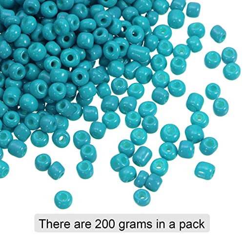 HARFINGTON 2000Pcs Small Glass Beads 6/0 4mm Loose Tiny Round Small Beads for Bracelet Earring Rings Jewelry Making, Blue Green - color: Blue Green