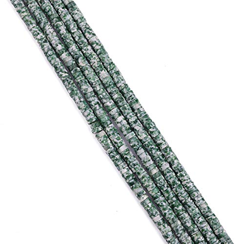 BEADIA Natural African Jade Spacer Beads Caps Loose Semi Gemstone for Beading Jewelry Making 6mmx3mm 38cm - color: African Jade, size: Round 6mm x 3mm