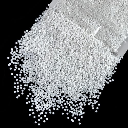 qiipii 10000PCS 2mm White Resin Rhinestones for Crafting SS6 Pure White Flatback Jelly Stones Bulk Non-Hotfix Diamonds Gems Charms for Nails Face Eyes Makeup Body Mugs Tumblers Bottles Crafts Clothes - color: Pure White, size: 2mm Bulk