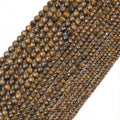 Natural Tiger Eye Beads, 2mm 180pcs Small Round Faceted Loose Gemstones for DIY Jewelry Making, Handmade Bracelet and Necklace Crafting, with Size Card - color: Tiger Eye, size: 2mm