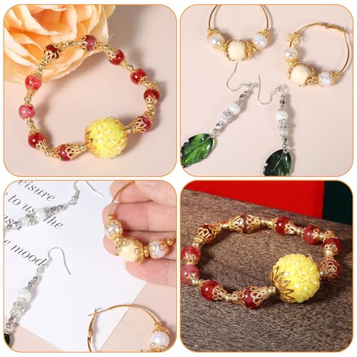 816Pcs Bead Caps, Antique Gold and Silver Metal Alloy Flower Spacer Bead End Caps, 7 Styles for DIY Jewelry Making Supplies