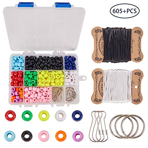 SUNNYCLUE 1 Box 600+Pcs 10 Sets Bead Pets Kit 8mm Large Pony Beads Animals Keychain Kit Video tutorials Gecko Lizard Spacers for Christmas Adult Women Gift Fun Supplies Paper Instruction - color: 8mm Pony Beads Kit Cute Animal Themed