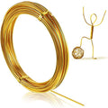 TecUnite 15 Gauge 32.8 Feet Aluminum Wire, Bendable Metal Craft Wire 1.5 mm Thickness Gold Wires for Making Dolls Skeleton DIY Crafts Floral Making Sculpting Wreath Wrapping Beading