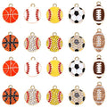20PCS Sports Charms Enamel Basketball Baseball Pendant Charms for Jewelry Making Rhinestone Ball Game Softball Charms for Necklace Bracelet Earrings DIY Crafts - color: Set 1