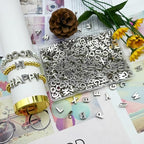 Looconi 400pcs Silver Letter Beads Pendant,A-Z,3D Loose Beads,Plastic Initial Charms for Jewelry Making,Key Chains,Crafts - color: PendantSilver