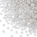 ANCIRS 1000pcs 7mm Spacer Beads Caps for Jewelry Making, Metal Hollow Flower Bead Caps for Bracelet Necklace- Silver - color: Silver-1000pcs-7mm