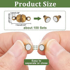 PH PandaHall 100 Sets Brass Magnetic Clasps Mixed Color Round Magnet Converter Jewelry Clasps Buckle Ball for Bracelet Necklace Jewelry DIY Making