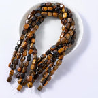 Natural Large Yellow Tiger Eye Cube Stone Beads 8x11mm 38cm/str Loose Semi Gemstone Stone Square Beads for Making Bracelets Necklace - color: Yellow Tiger Eye