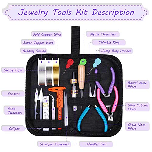 shynek Jewelry Making Kit - Adults Supplies with Tools, Wires, Findings & Charms for Making & Repair