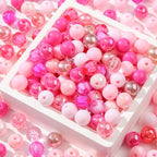 12mm Acrylic Beads 300pcs Pink Focal Spacer Bead Chunk Bubblegum Beads for DIY Crafting Necklace Bracelet Jewelry Making Keychain (Pink) - color: pink