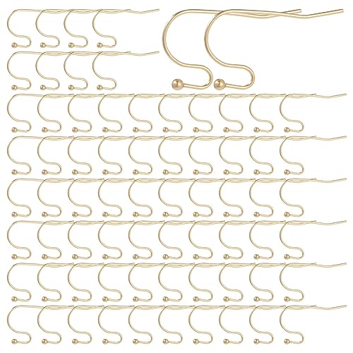 SUNNYCLUE 1 Box 160Pcs 18K Gold Plated Earring Findings French Earring Hooks Fish Hook Ear Wires French Ear Wires for Jewelry Making Accessories DIY Handmade Craft - color: 160pcs 18k Gold Plated French Earring Hooks