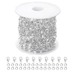 Kyutong Silver Necklace Chain for Jewelry Making Stainless Steel Cable Link Chain Bulk Thin Jewelry Making Supplies Chains with Lobster Clasps Jump Ring for Craft DIY Necklace Ankle Making - color: Silver Lip