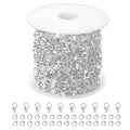 Kyutong Silver Necklace Chain for Jewelry Making Stainless Steel Cable Link Chain Bulk Thin Jewelry Making Supplies Chains with Lobster Clasps Jump Ring for Craft DIY Necklace Ankle Making - color: Silver Lip