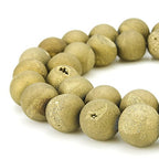 RUBYCA Round Dyed Electroplated Druzy Agate Quartz Crystal Gemstone Beads (1 Strand, Gold, 6mm) - color: Gold, size: 6mm