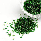 Craftdady 12/0 Transparent Green Round Glass Seed Beads 2mm Silver Lined Tiny Loose Pony Ball Spacer Beads About 3000Pcs for Jewelry Making Hole: 0.3mm - color: Transparent Green, 2mm