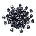 FASHEWELRY 500Pcs Acrylic Cube Letter Beads 5x5x5mm Black Square Letter N Alphabet Beads for DIY Bracelet Necklace Jewelry Making - color: Letter N