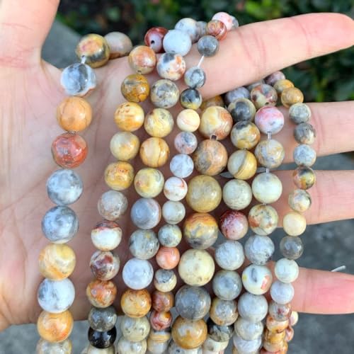 90pcs Adabele Natural Crazy Lace Agate Healing Gemstone 4mm (0.16 inch) Small Round Beads Gem Stone Spacer for Craft Jewelry Making GF23-4 - color: Crazy Lace Jasper, size: 4mm (90pcs/1 Strand)