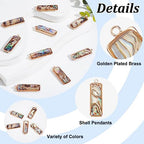 BENECREAT Abalone Shell Charms, Paua Shell Pendant Shell Charms for Jewelry Making - color: Rectangle