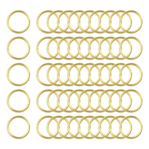uxcell 50Pcs Open Jump Rings, 10mm/0.39" OD Brass Jump Ring Connectors 1mm Thick O Rings for Necklaces Bracelet Jewelry Making Keychain DIY Craft, Gold Tone - size: 10mmx1mm