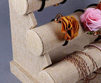 ChezMax 3 Tier Detachable Jewelry Holder for Bracelet Necklace Watch - Linen - color: C- Linen