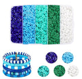 4000pcs Blue Clay Beads Bracelet Making Kit, 6mm Flat Round Polymer Spacer Heishi Beads for Jewelry Making 4000 (Blue) - color: Blue