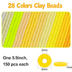 JMUQ 28 Strands Yellow Clay Beads Bracelet Making Kit, Friendship Preppy Flat Polymer Clay Heishi Beads for Bracelets Jewelry Making Kit, DIY Arts and Crafts Gifts - color: Yellow Series