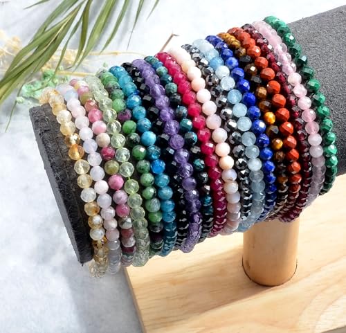 MASSIVE BEADS Natural Genuine Gemstone Beads Healing Crystal Chakra Reiki Jewelry Faceted Round Beads Bracelets 3mm - color: Clear Quartz