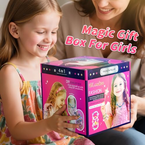 BLmukce Friendship Making Kit for Girls, DIY Jewelry Bead Bracelet Making Kit for Kids 8-12 Year Old, Charm Necklace Craft Kits, Christmas Birthday Gifts for Girl Age 7 8 9 10 11 12 Art Craft Supplies - color: Pink