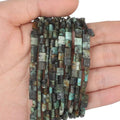 Natural African Pine Stone Beads, Each Approximately 5x5x2mm Square 2-Hole Spacer Bead, are Used to Make Bracelets, Earrings, Necklaces, with Each String Measuring 15-16 Inches - color: African Pine
