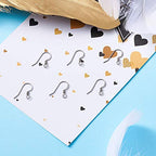 KISSITTY 200Pcs Stainless Steel French Earring Hooks with Coil Hypoallergenic 14x17mm Fish Ear Wires with 2mm Loop for DIY Dangle Earring Making