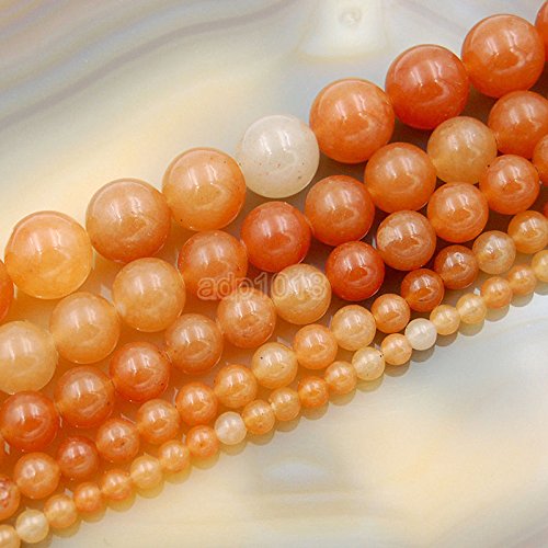 Wholesale Smooth Natural Gemstone Round Loose Beads 15" 4mm 6mm 8mm 10mm 12mm (4mm, Red Aventurine) - color: Red Aventurine, size: 4mm