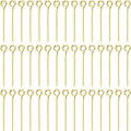 Shapenty 200PCS Mini Metal Wire Eyepins Beading Small Open Eye Head Pins Needles Bulk for DIY Craft Bead Earring Pendant Necklace Bracelet Jewelry Charm Finding Making (24mm/1Inch, Gold) - color: Gold, size: 24 mm