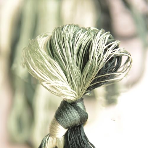 100% Nature Mulberry Handmade Embroidery Silk Thread Woven Jewelry Accessory Artificial Flowers Cross Stitch Floss DIY Sewing Kits 9 Gradient Colors 22m Each (43) - color: 43