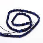 115pcs 4x2mm Rondelle Faceted Natural Jade Beads, Dyed Stone Beads Abacus Disk Stone Spacer Charm Bead for DIY Bracelet Necklace Jewelry Making Keychain Phone Chain Ornament, Dark Blue - color: Dark Blue