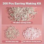 925 Sterling Silver Plated Earring Hooks for Jewelry Making, 300 Pcs Hypoallergenic DIY Earring Making Supplies Kit, Upgraded French Ear Fish Hook Earing Findings Wires Parts Hardware Pieces (Silver) - color: Silver