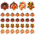 Augshy 64 Pcs Fall Thanksgiving Turkey Charms Mini Resin Turkey Charm Beads Turkey Pendant Ornament for DIY Bracelet Necklace Jewelry Making - style: Turkey Style