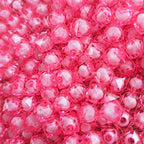 Cube 400pcs Faceted Square Transparent 8mm Glass Crystal Spacer Beads, Round Beads Inside for Jewelry Making (Pink) - color: Pink