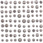 stino Metal Ball Spacer Beads for Jewelry Making, Silver Bracelet Earrings Necklace Findings & Supplies 512 (Ball (70pcs)) - color: Ball (70pcs)