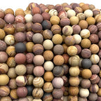 ABCGEMS Velvet-Matte-Finished American Sunset Mookaite Beads (Enhance The Stone's Inherent Texture and Nature Hues with a Non-Glare Aesthetic) Smooth Round 8mm (Non-Shiny) - color: Sunset Mookaite (From USA)