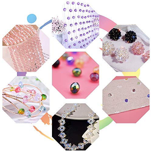 1200pcs 6mm Briolette Crystal Glass Faceted AB Beads Spacer Beads for Jewelry Making - Bracelets, Necklaces - 24 Colors with Container Box