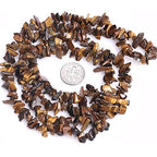 Genuine Tiger Eye Chip Beads 5-8mm Irregular Shaped Tumbled Chips Stone Crystal Loose Bead for Jewelry Making 1 Strand 32" - color: Tiger Eye