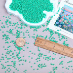 8/0 Glass Seed Beads Bulk, Light Green 3mm Tiny Round Craft Seed Bead, Small Mini Pony Beads for Jewelry Making Bracelet Necklace Wrist Beading Weaving Supplies, 2500pcs - color: Light Green